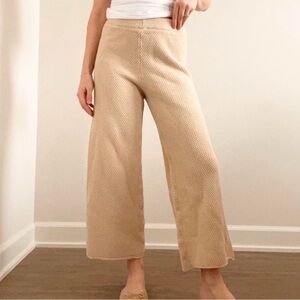 Free People Beige Knit Cropped Pants